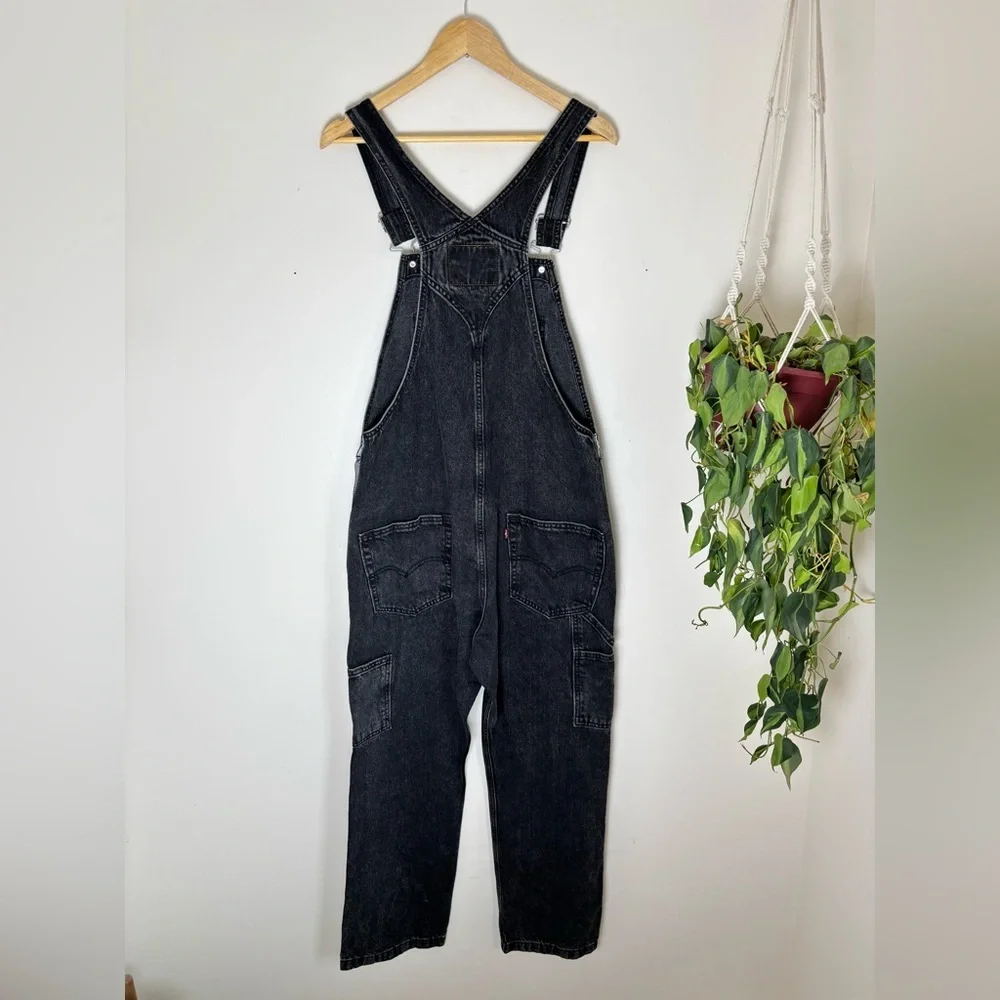 Levi's Red Tab Denim Dungarees In Washed Black